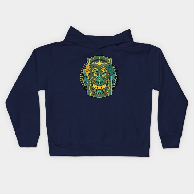 Aztec Chief Kids Hoodie by sagiyori